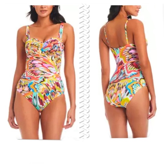 Bleu Rod Beattie Break the Mold Shirred Underwire Mio Swimsuit Size 20W - Picture 1 of 6
